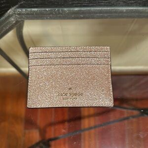 Kate spade glitter sequin card case rose gold/ pink